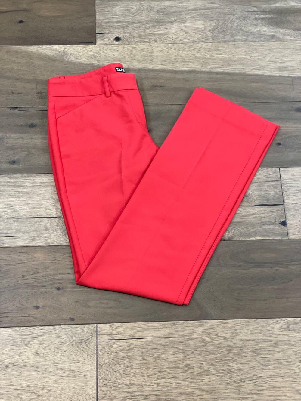 Express Editor Coral Red Dress Pants Size 4R Tailored Trousers